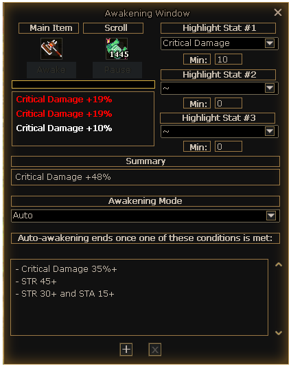 Awakening System Window