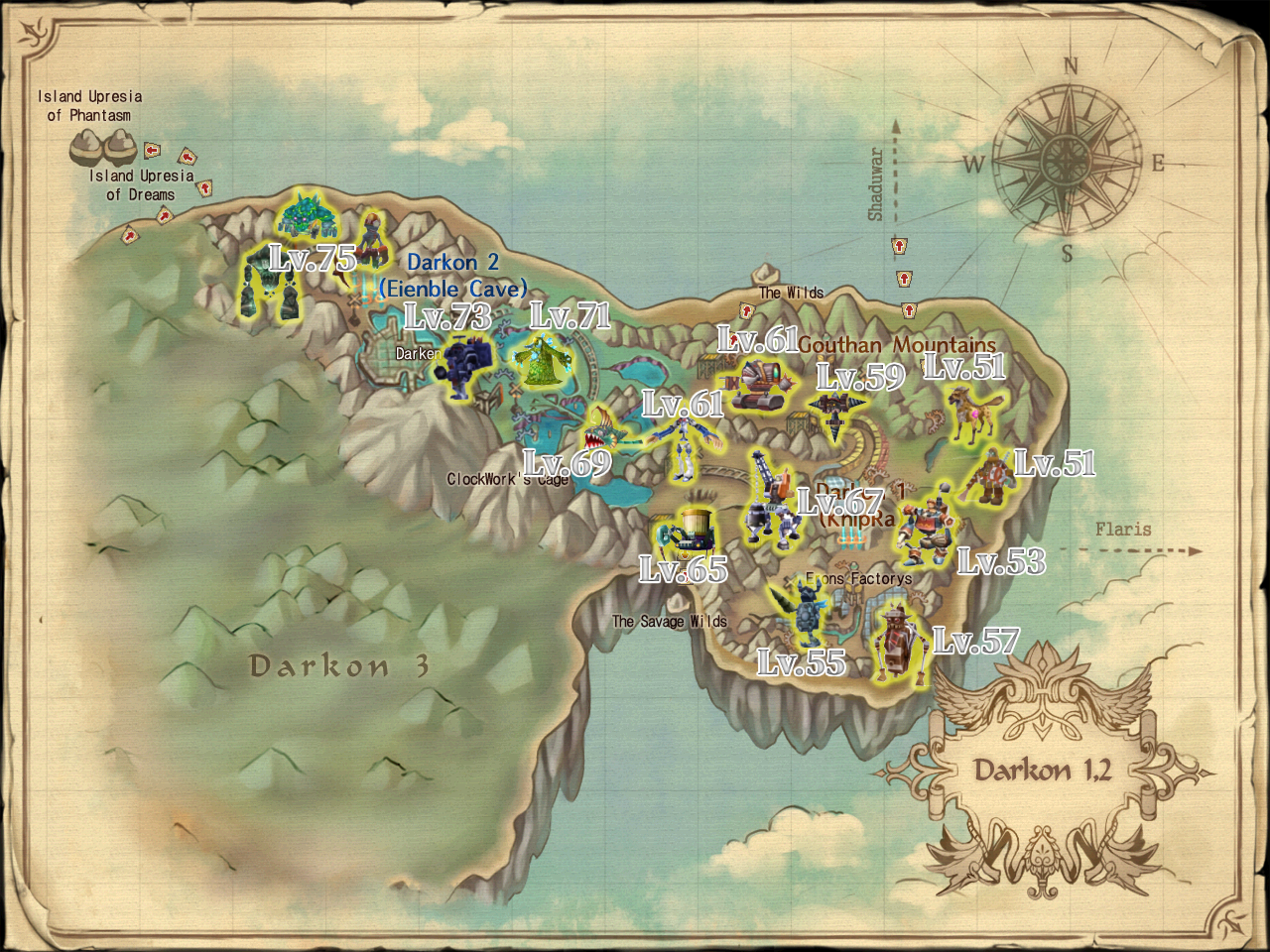 Darkon 1 and Darkon 2 Leveling Area