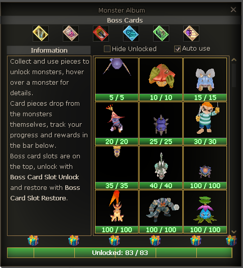 Monster Album System Menu
