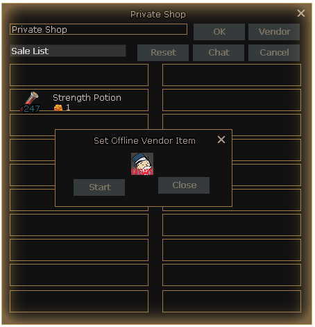 Offline Vendor Window